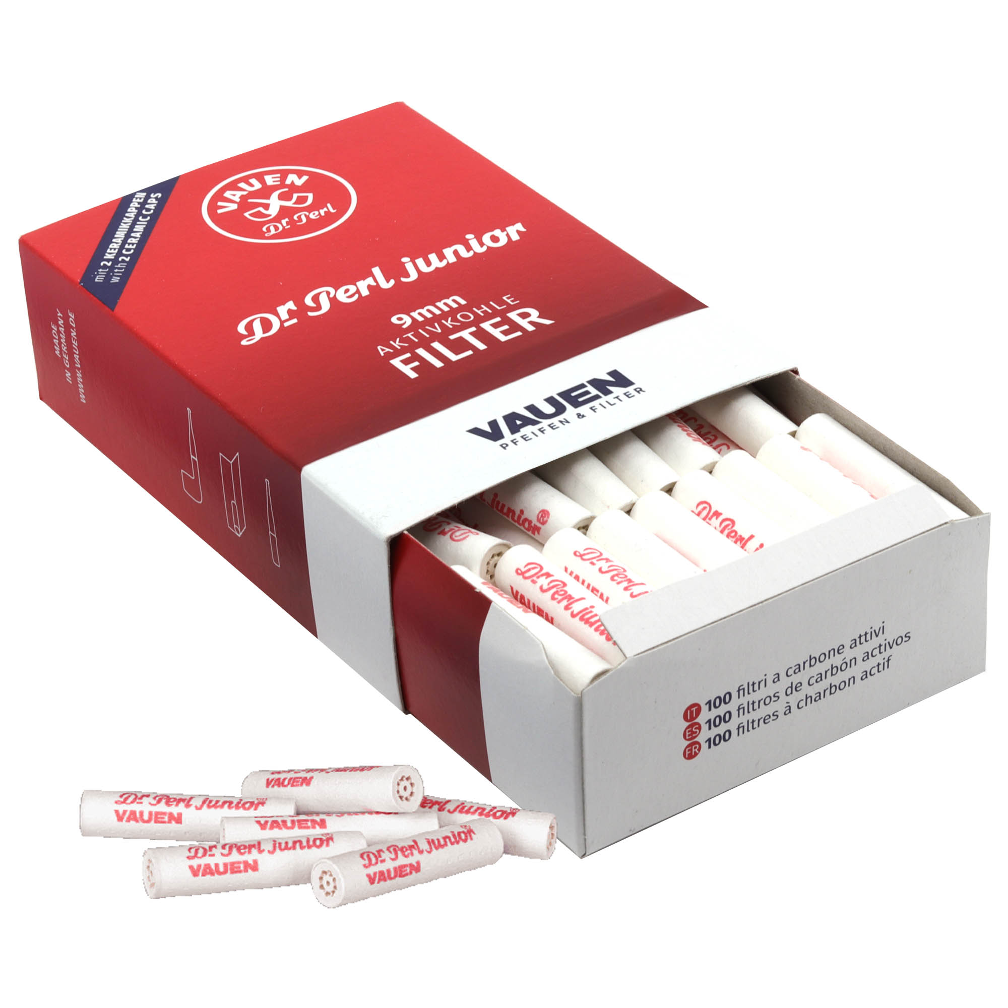 vauen-dr-perl-100-filter Dr.Perl Junior Aktivkohle Filter 9mm Jubig 100Stk.