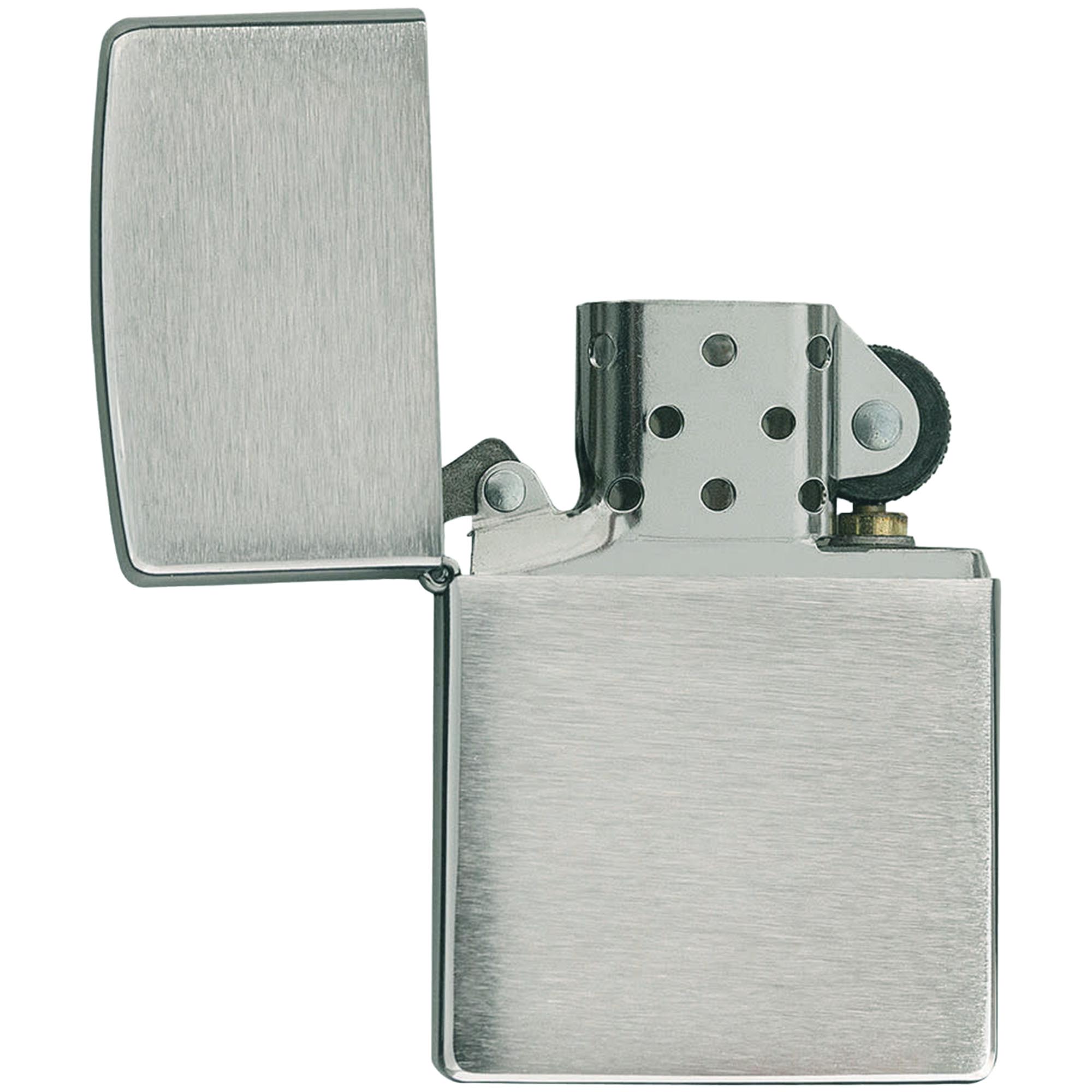 Zippo_Chrome_Brushed_2 Zippo Lighter Set Chrome Brushed