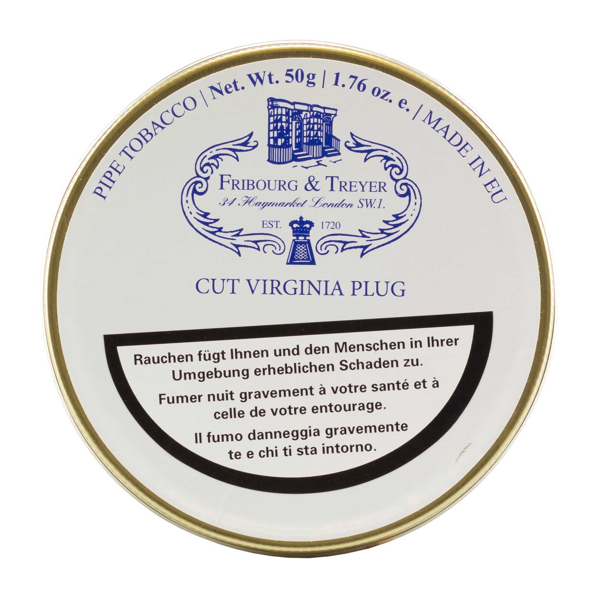 CutVirginiaPlug Fribourg & Treyer Cut Virginia Plug -50g Tin