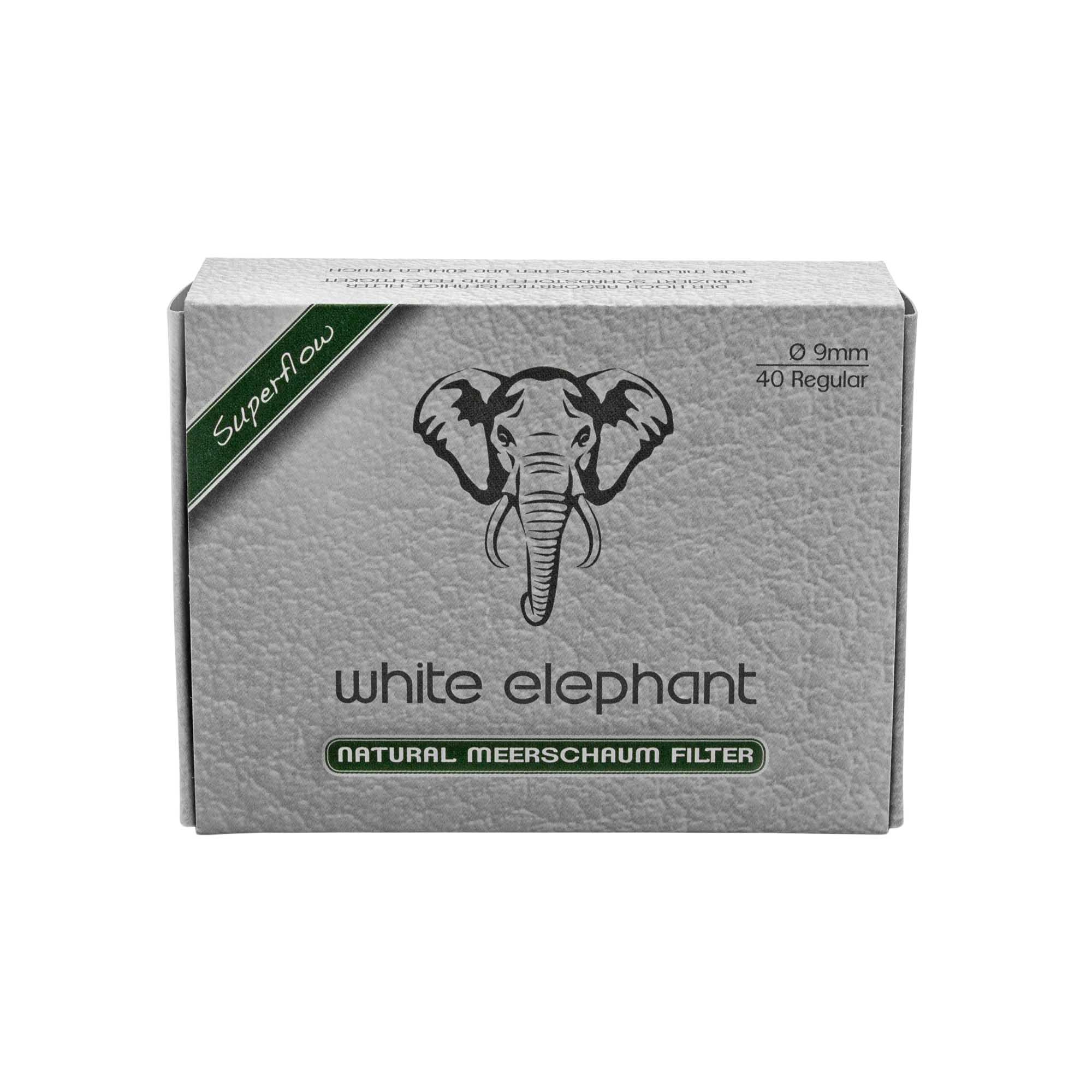 White Elephant Meerschaum Filter 9mm, 40 Stück